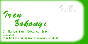 iren bokonyi business card