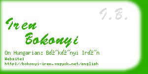 iren bokonyi business card